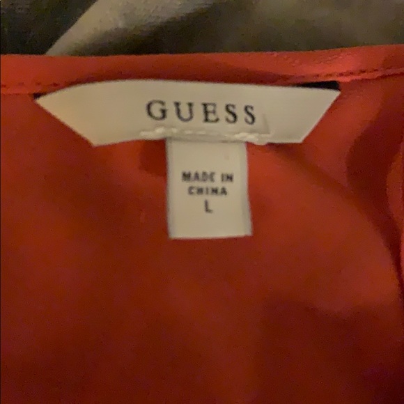 Flowy orange cold shoulder blouse - Picture 2 of 3